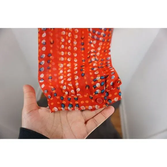 Old Navy Women’s Sheer Red Polka Dot Blouse - Size L - Picture 6 of 15